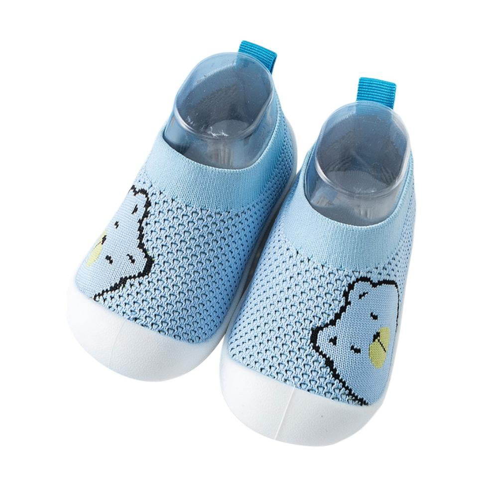 FAMI Baby Boys Girls Adjustable Slipper Shoes Anti-Slip Soft Sole Cotton Kint Crib Shoes Cartoon Moccasins 