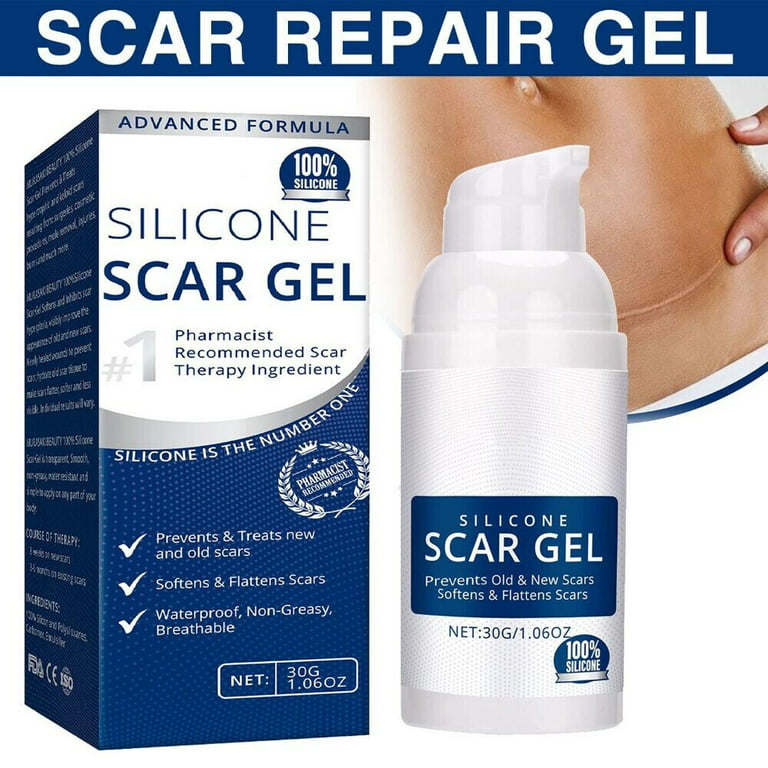  Advanced Silicone Scar Gel for Scar Removal, Acne Scar Stretch  Mark Remover Cream for Face and Body, Surgical, Burn Care, 1.06oz (30g) :  Health & Household