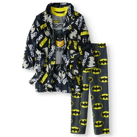 

DC Comics Batman 3 PC Bath Robe Pajama Set Boy Size 4