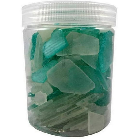 Jar of Green and White Faux Seaglass