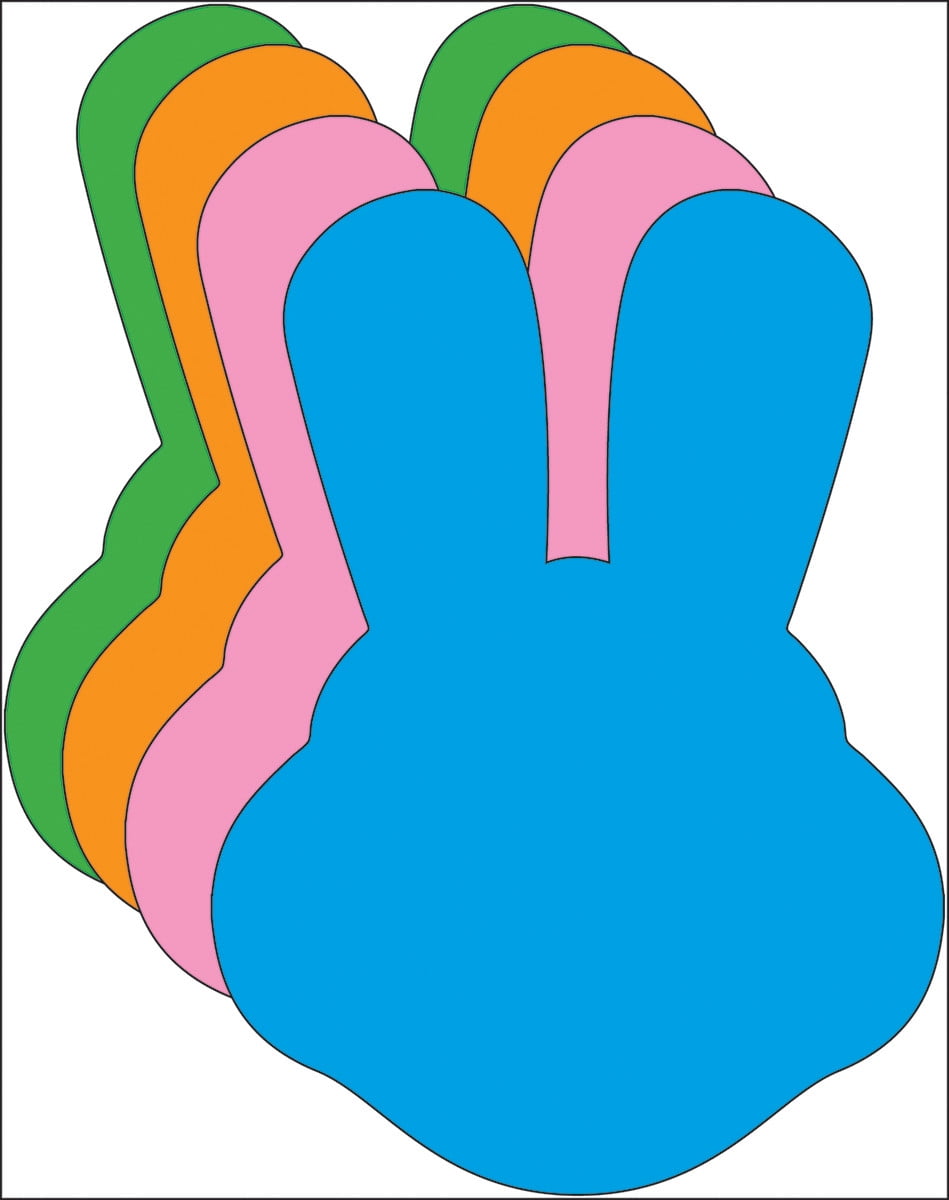 Small Assorted Color Cut-Out - Bunny with Ears (SE-572)