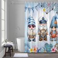 thumbnail image 5 of Ocean Gnome Bathroom Shower Curtain, Nautical Shell Sea Star Flag Flower Blue Gradient Waterproof Washable Soft Bath Curtain for Bathtub Decor with 12 Hooks&Grommet, 66x72 Inch, 5 of 9