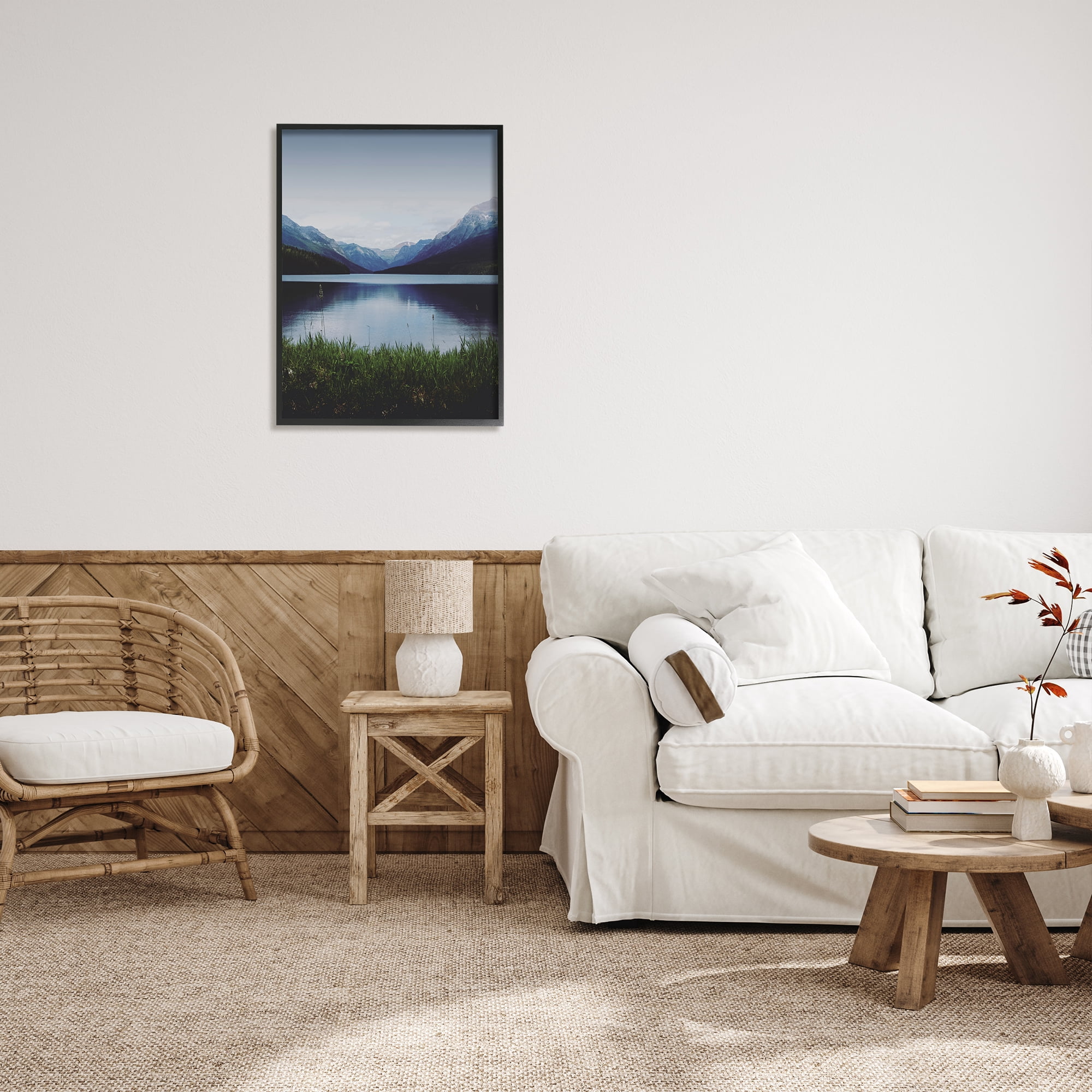 Stupell Industries Dark Mountain Landscape Nature Photography Black Framed Art Print Wall Art, 24 x 30