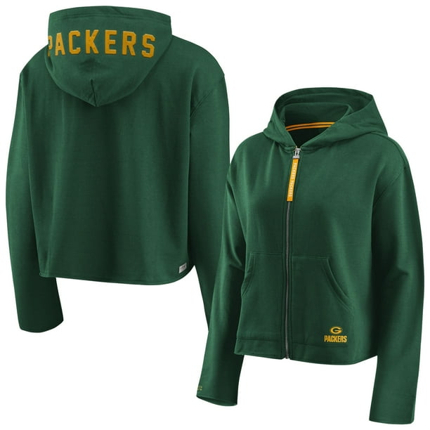 Green Bay Packers Wear By Erin Andrews Women S Fleece Full Zip Hoodie Green Walmart Com Walmart Com