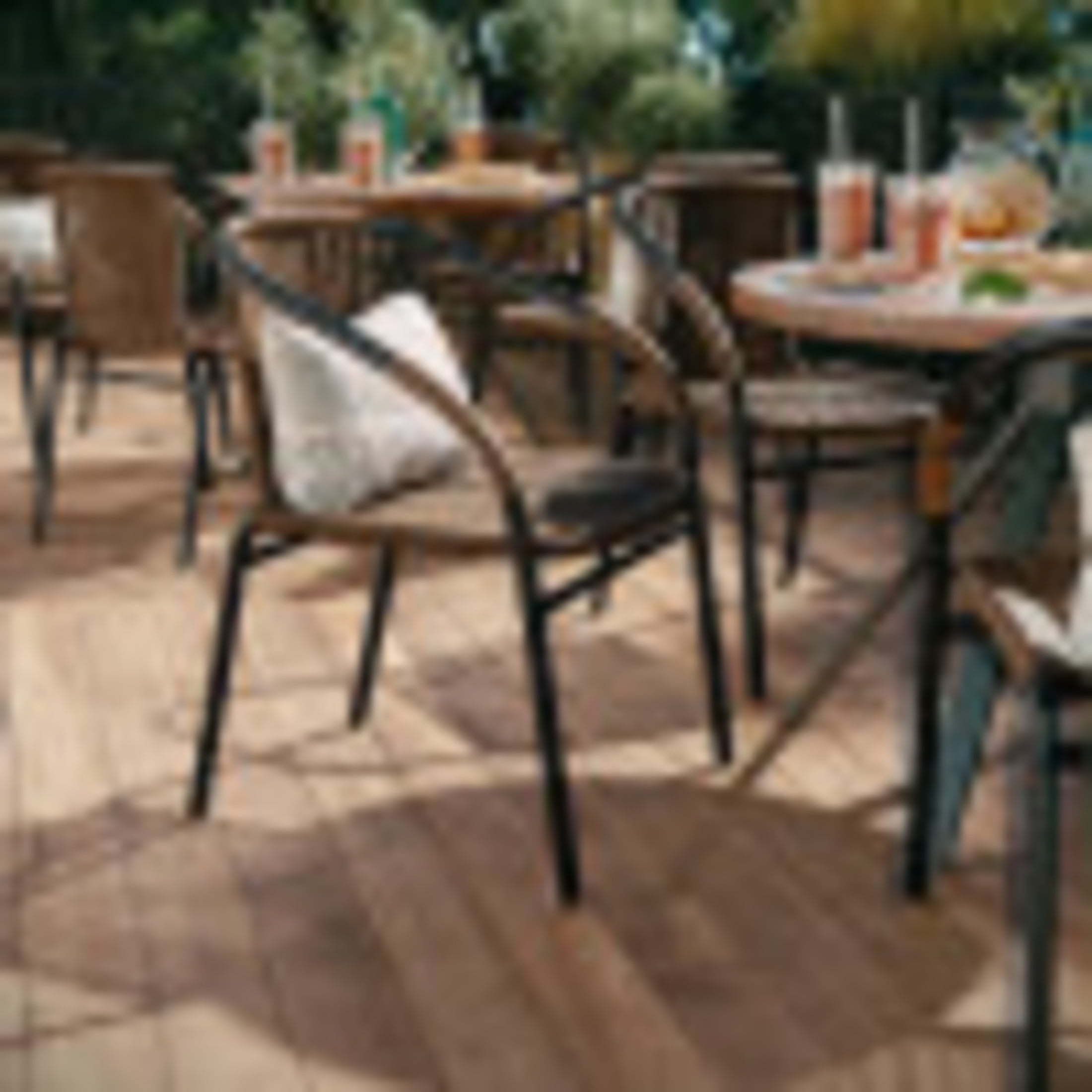 Emma + Oliver 2 Pack Medium Brown Rattan Indoor-Outdoor Restaurant Stack Chair