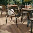 thumbnail image 5 of Flash Furniture Lila Indoor/Outdoor Stacking Rattan Patio Chairs, Set of 2, Dark Brown, 5 of 14