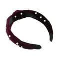 thumbnail image 6 of Unique Bargains 1 Pc Bling Twisted Faux Pearl flannelette Headband Headwear Hairband for Women 1.2 Inch Wide Wine Red, 6 of 7