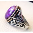 thumbnail image 3 of Purple Copper Turquoise Mens Ring, Natural Copper Turquoise, Silver Jewelry, 925 Silver Ring, Birthday Gift, Heavy Mens Ring, Arabic Design, Ottoman Style Ring, Christmas, Turkey Mens Signet Ring, 3 of 6