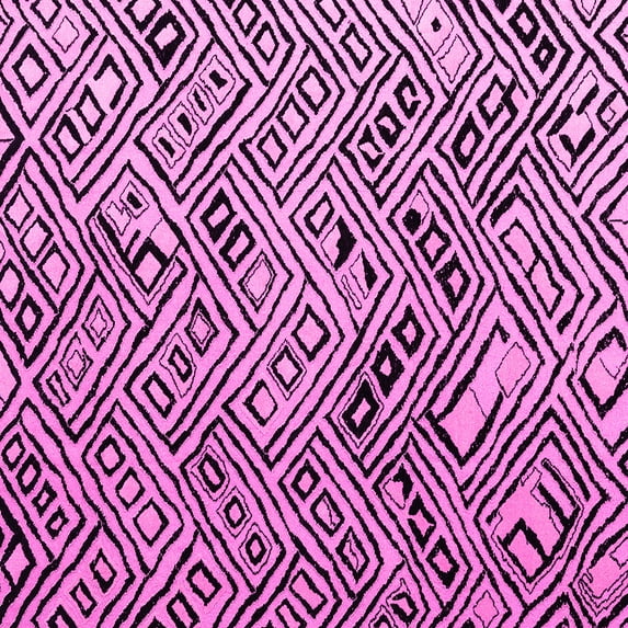 Ahgly Company Indoor Square Abstract Pink Modern Area Rugs, 5' Square