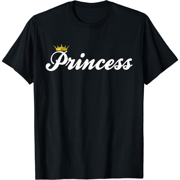 Princess with Crown funny Princess T-Shirt Black Small