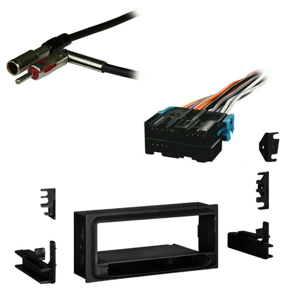 Fits Chevy S-10 Pickup 2002 w/ Factory 1.5 DIN Radio Harness Install Dash Kit