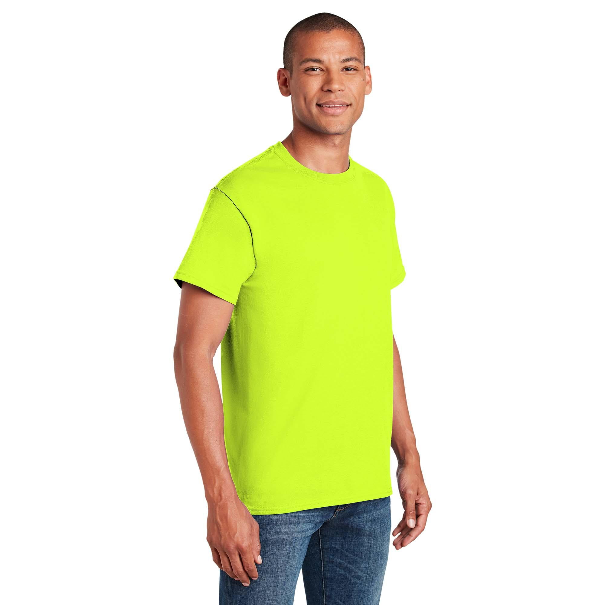 Gildan Hi Vis Safety Green and Orange T-Shirt, 9 Pack, Sizes S-5XL