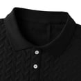 thumbnail image 4 of Felirenzacia Men’s Slim Fit Performance Polo, Short Sleeve Cooling Mesh Jacquard Textured Golf Shirt, Black,L, 4 of 6