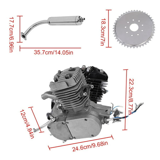 Qiilu Motorized Bike Engine Kit Motor Engine Bike Kit 50CC Bicycle Engine Kit 2 Stroke Gas Motorized Motor Bike Kit Walmart