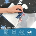 thumbnail image 3 of Yayeee Kitchen Curtains Tier Pair Light Filtering 27"x24" Rod Pocket Short Cafe Window Panel, Blue Cat Stars, 3 of 7
