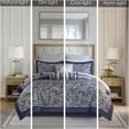 thumbnail image 4 of JERFIT Queen 12-Piece Navy Blue Comforter Set with Paisley Jacquard Design & Cotton Sheets, 4 of 7