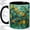 Black, variant on Leaf Branch Stained Glass Accent Mug, 11oz Ceramic Coffee Cup