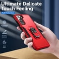 thumbnail image 2 of Phone Case Compatible with Samsung Galaxy S21 6.2 Inch,Galaxy S21 5g Dual Layer Cell Phone Case Waterproof Shockproof with 360° Rotation Ring Kickstand,Support Magnet Car Mount (Red+Black), 2 of 8