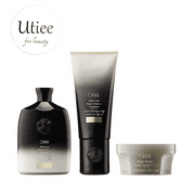 Oribe Gold Lust Repair & Restore Shampoo and Conditioner plus Fiber Groom Elastic Texture Paste (8.5/6.8/1.7 oz)