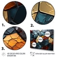 thumbnail image 4 of Designart "Cubic Marble Mosaic Tiles V" Extra Large Abstract Framed Wall Art - Modern Grey Abstract Marble Entryway Framed Wall Art Print, 4 of 7