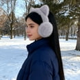 thumbnail image 4 of Earmuff For Adorable Cat Ear Ear Covers Solid Color Cozy Headband Commute Windproof Ear Thermal Shirts for Men Cold Weather Snoods for Women Workout Hats for Women Face Gaiters for Men Womens, 4 of 5