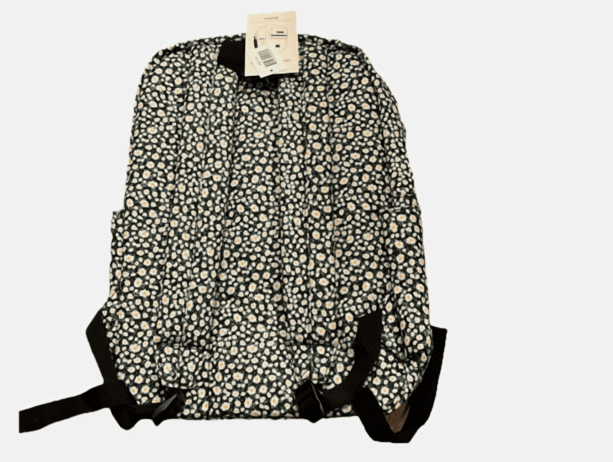 Lucky Brand White Daisy Canvas Laptop Backpack Floral 18"