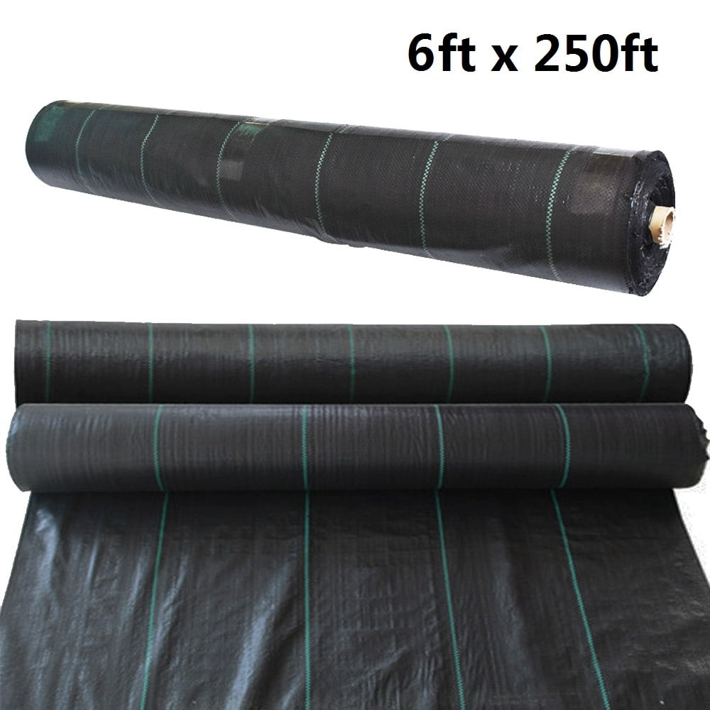 Weed Barrier Fabric 6ft x 250ft Garden Landscape Fabric Heavy Duty Black Ground Cover Weed Block Gardening Mat