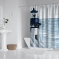 thumbnail image 2 of Lighthouse Shower Curtain Bathroom Decor 72"x72" Ocean Sunrise Nautical Seascape Shower Curtain Polyester Fabric, with Hooks, 2 of 4
