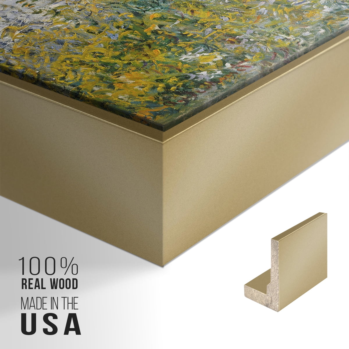 Vintage Landscape-XXVIII By Wexford Home Framed in Gold Wood Gallery Wrapped Canvas 25 in. x 37 in.
