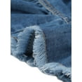 thumbnail image 5 of INSPIRE CHIC Denim Tops for Women's Ruffled Short Sleeve Lightweight Jean Peplum Hem Jean Shirt, 5 of 6