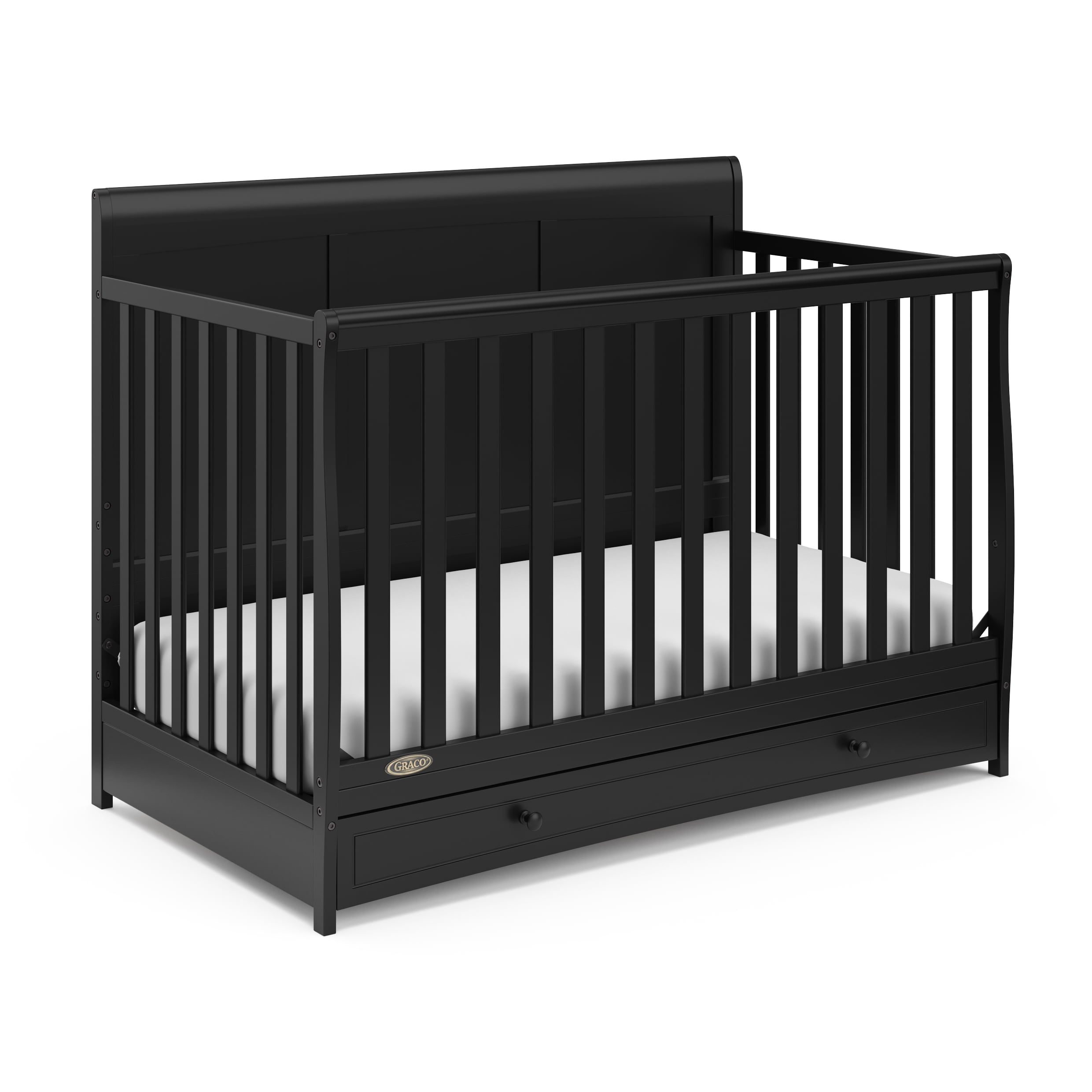 Graco Asheville 4-in-1 Convertible Baby Crib with Drawer, Black