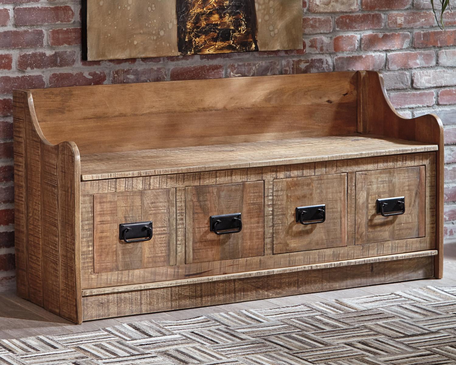 Signature Design by Ashley Garrettville Brown Storage Bench Walmart