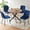 Navy Blue, variant on NORDICANA Round Kitchen Table and Chairs Set for 4, 37" Round Dining Table MDF Faux Wood Tabletop,Yellow Velvet Dining Chairs Upholstered Side Chair