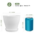 thumbnail image 2 of 8 Pcs 5.5in White Plastic Plant Pots,Tutuviw Plastic Planters for Indoor Flowers with Drainage Holes and Saucers/Trays,Decorative Pots Nursery Pots for Plants, Flowers,Seedling,Herb Garden, 2 of 8