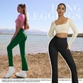 thumbnail image 4 of OQQ Women's 2 piece Yoga pants ribbed seamless sports high-waisted flare leggings., 4 of 7