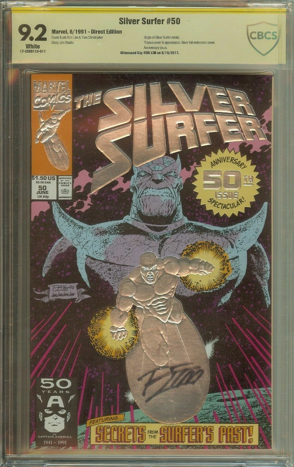 The Silver Surfer #50 Signed Rom Lim CBCS 9.2