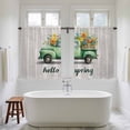 thumbnail image 4 of Hello Spring Kitchen Curtain for Berdoom Living Room Cafe 45 Inch Length, Easter Flowers Green Truck Vintage Floral Grey Tiers Curtains Light Filtering Drapes Window Treatment 2 Panels 52"Wx45"L, 4 of 8