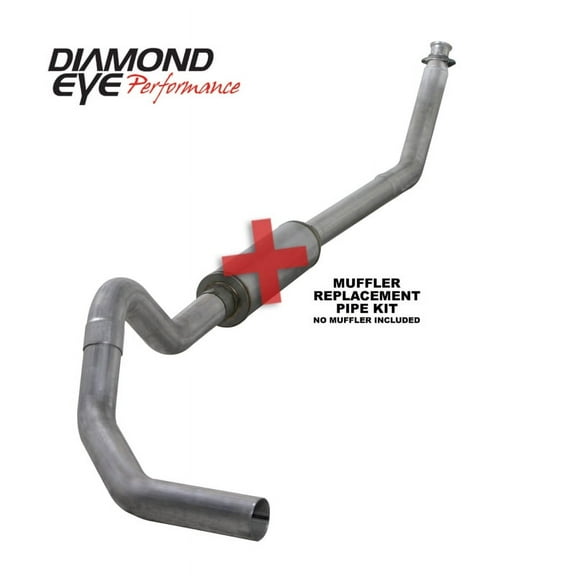 Diamond Eye Performance 4in Turbo-Back Muffler Replacement Pipe Single Aluminum