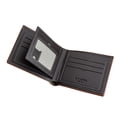 thumbnail image 4 of Cartera de cuero para hombre, billetera multifuncional marrón claro con cremallera, monedero con múltiples bolsillos, 4 of 8