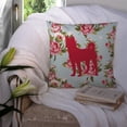 thumbnail image 3 of Dog Silhouette Shabby Chic Roses Fabric Decorative Pillow, 3 of 4
