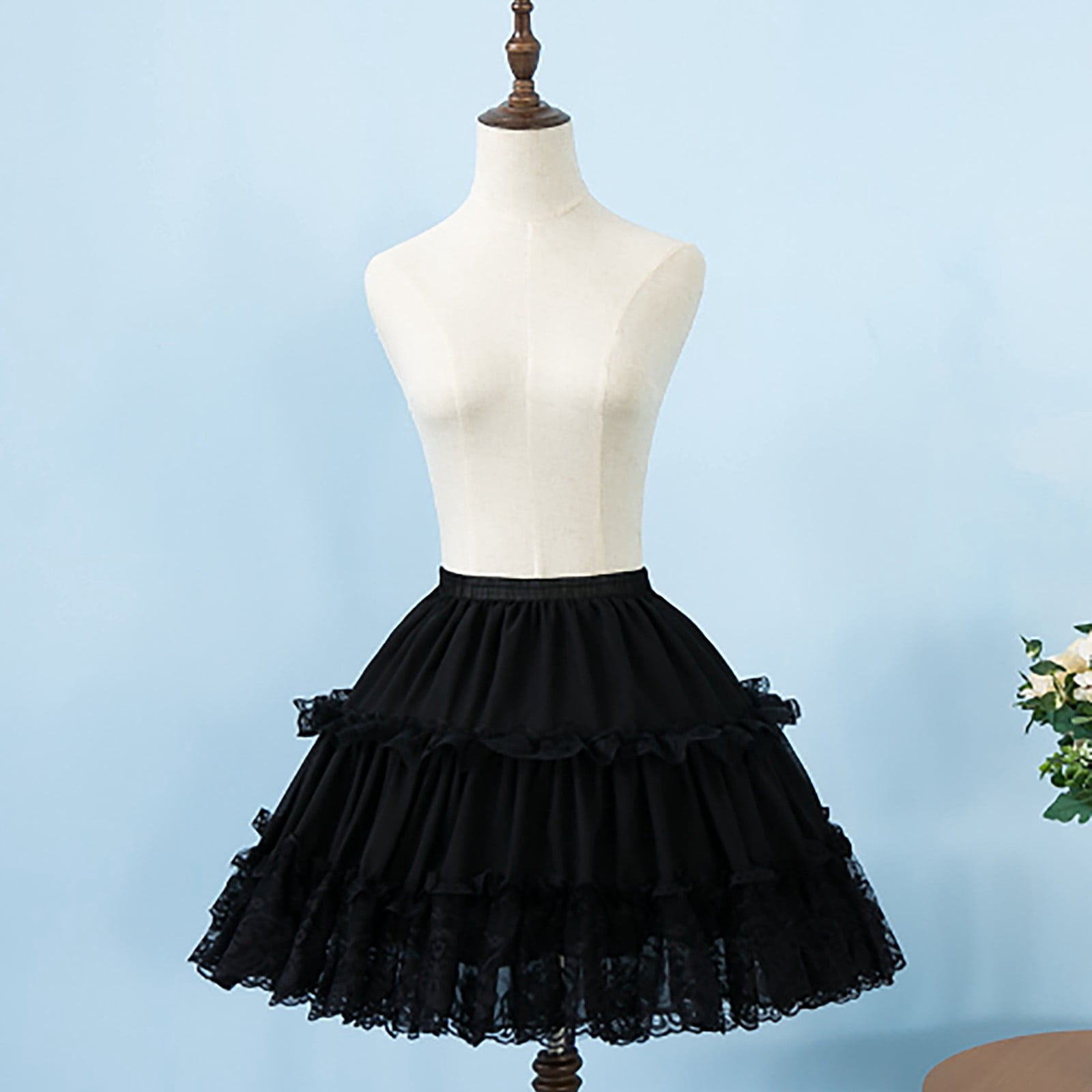 Jupon à Cerceaux Pour Femme - 4 Cerceaux Ajustables, Dentelle, Style Lolita/cosplay - En Polyester, Couleur Selon Image, Pour Sous-robe Ou Costume - 3