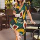 thumbnail image 3 of Balery Banana And Avocado Vestidos sueltos de manga corta para mujer, vestidos de verano 2025, vestidos casuales de corte A con vuelo., 3 of 6