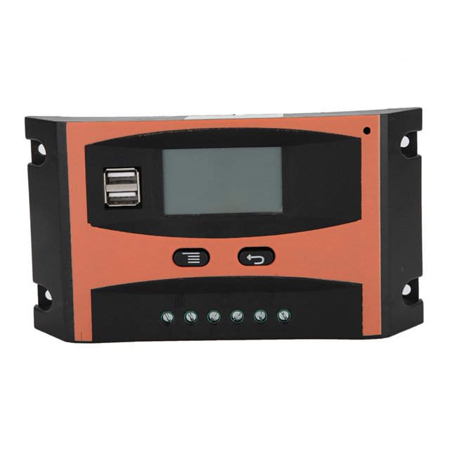 Controlador del Regulador, Salida de Puerto USB Dual 30 A Controlador de Seguimiento Máximo de Potencia de Control de Potencia Pantalla LED DE 12 V/24 V Regulador de Panel Solar
