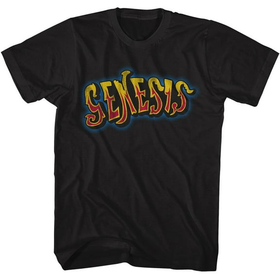 Genesis Retro Color Logo Black Adult T-Shirt