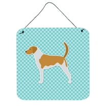 Carolines Treasures BB3698DS66 American Foxhound Checkerboard Blue Wall or Door Hanging Prints
