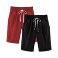thumbnail image 2 of Cowsor Girl's Knee-Length Bermuda Casual Shorts with Elastic Waist Drawstring 2PC, 2 of 4