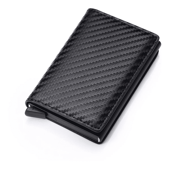 Cartera De Hombre Con Tarjetero De Aluminio Protección Rfid, Color Negro