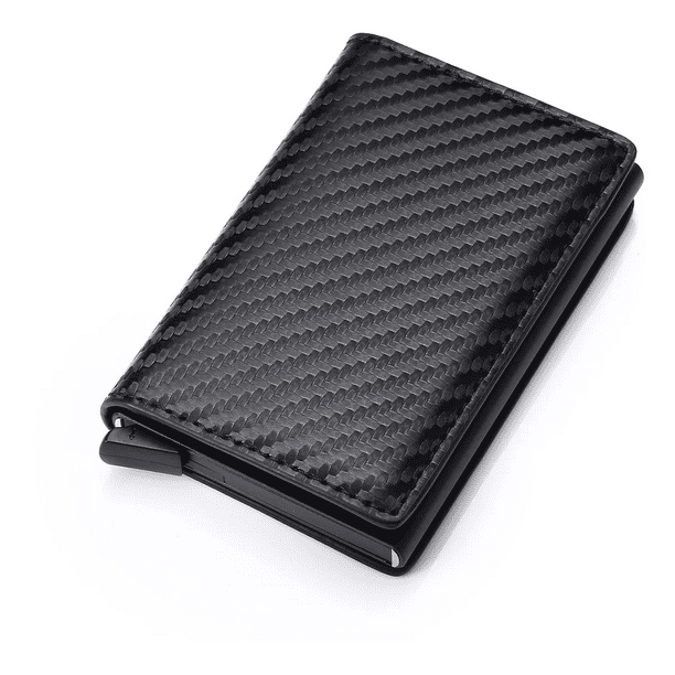 Cartera De Hombre Con Tarjetero De Aluminio Protección Rfid, Color Negro