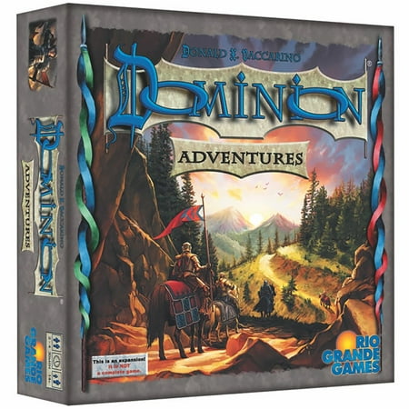 Rio Grande Games: Dominion - Adventures - 9th Expansion Deck-Building Game, New Kingdom & Event Cards, Thematic Design, Ages 14+, 2-4 Players, 30 Min