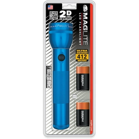 Maglite 2D LED Flashlight with Batteries, Blue